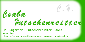 csaba hutschenreitter business card